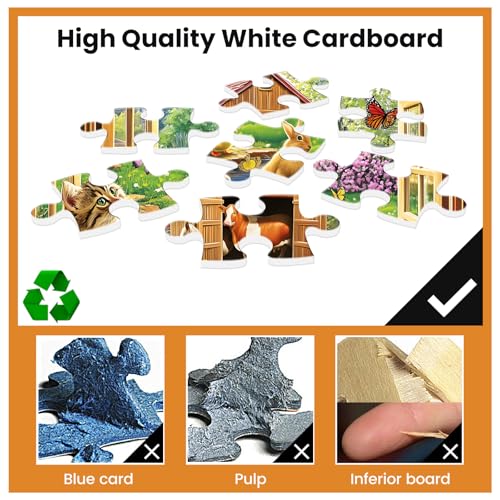 500 Piece Puzzles for Adults Funny Cat Animal Jigsaw Puzzles 500 Pieces Adult Puzzles Pet Lover Family Challenging Game Gift for Friends 20.5x15IN - style: Farm