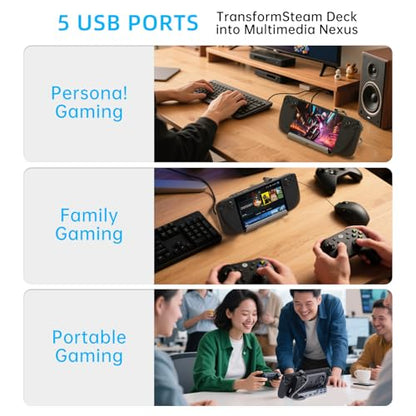 YCE 13-in-1 Steam Deck Dock for Switch/ROG Ally/Legion Go | for Steam Deck & OLED, ASUS ROG Ally & X, Lenovo Legion Go, MSI Claw, Light Black Aluminium,Handheld gaming accessories - color: 13 in 1