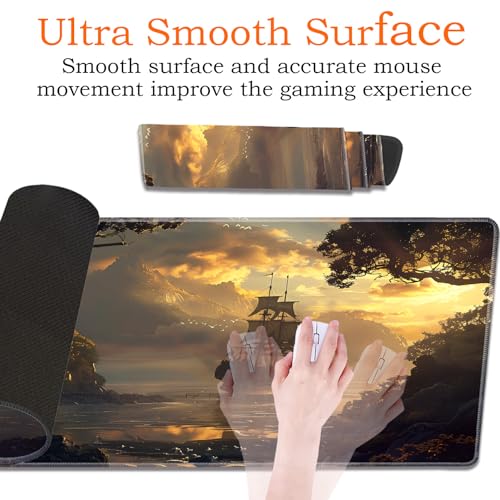 for MTG Playmat Non-Slip Rubber Play Mat with Storage Bag Combination, Ideal for Card Game Lovers TCG Play Mat, Pirate Ship - color: Pirate Ship