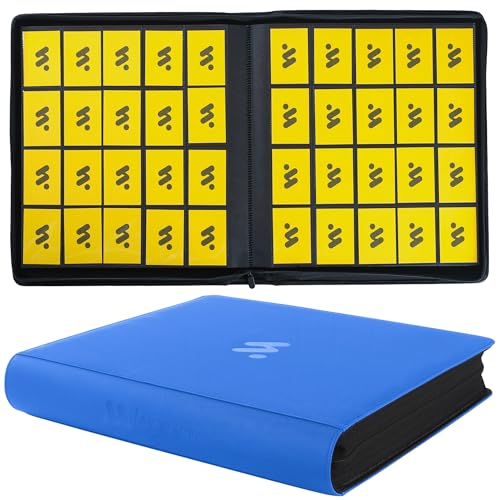 Card Binder 20 Pocket,Trading Card Binder Holds up to 2000 Cards with 50 Sleeves,Zipper Card Holder Album Compatible with TCG Card/Game Cards/Sports Card - color: Light Blue, size: 20 Pocket 2000