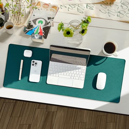 Reniteco Waterproof Large Office & Gaming Mouse Pad, 31.5" x 11.8" x 0.12" | Anti-Fray Stitched Edges, Premium Textured Surface, Non-Slip Rubber Base, Water and Stain Resistant Protection - color: Matte Green, size: 31.5''x 11.8''x0.12"