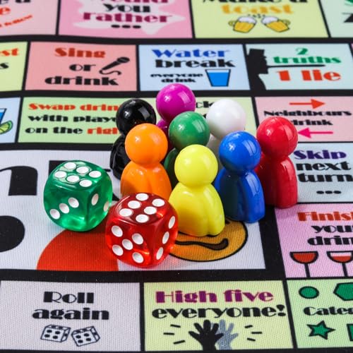 Fofeadm Drinking Board Games for Adults, Rubber Mat Drinking Board Game, Funny Party Interactive Drinking Games for Game Night, Birthday, Family Play or Any Occasion, Age 21+, 2-8 Players