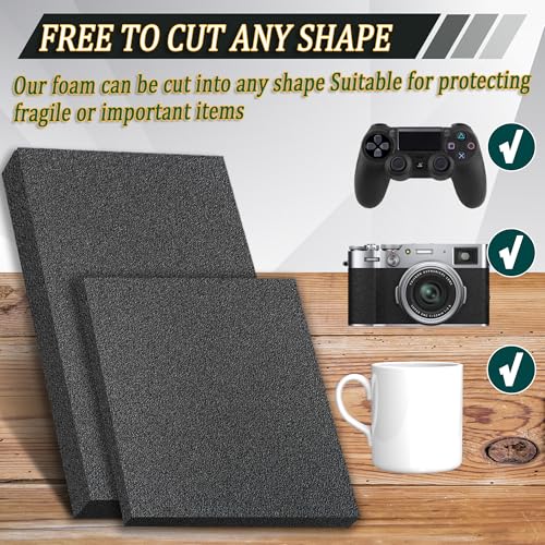 8 Pack Polyethylene Foam Pads for Packing Foam Sheets 2 Size Cuttable High Density Cushioning Inserts Protective Foam for Packing Cases and Crafts- 16" X 12" X (0.4" and 1") - size: 16in*12in*1in+0.4in