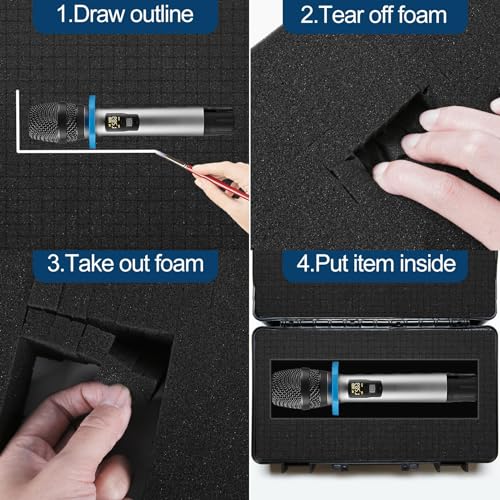 MYFAMIREA 8 Pcs Pick and Pluck Foam Sheets 2 Size Polyurethane Apart Foam Inserts Pads with Bottom Use for Camera, Interlocking Case, Tool Box, Storage Drawer(4P 16" x 12" x 0.8", 4P 16" x 12" x 0.4") - size: 2 Sizes - 8 Pcs -16 Inches Length