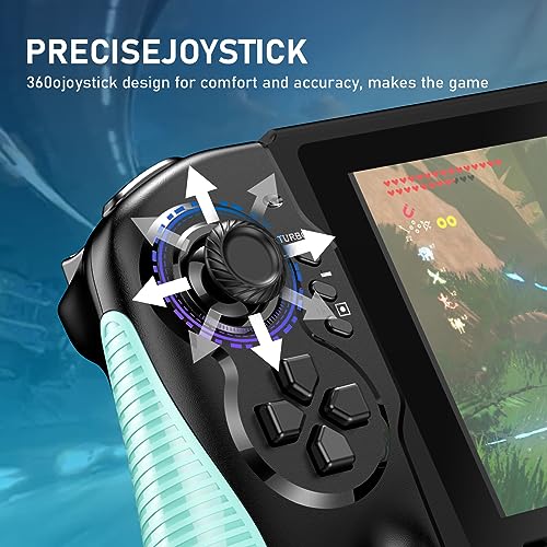 Diswoe Controller for Switch/OLED - One-Piece Joypad Replacement for Switch Pro, Remote With Dual Motor Vibration and Adjustable TURBO - color: Black+L
