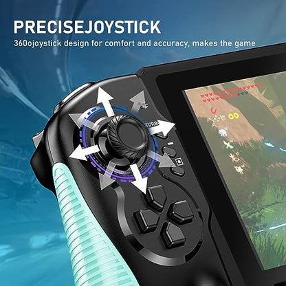 Diswoe Controller for Switch/OLED - One-Piece Joypad Replacement for Switch Pro, Remote With Dual Motor Vibration and Adjustable TURBO - color: Black+L
