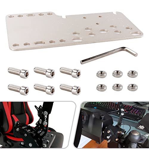 RASTP PC USB Handbrake Plate For SIM Racing Games Logitech G27 G25 G29 T500 T300(ONLY Plate),Sliver - color: Style A-Sliver