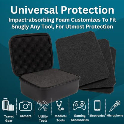 caseling 7.5" x 6.5" x 3.75" Hard Case with 3-Layer Pick and Pluck Foam | 3 pre-scored foam layers, TSA compliant travel case, rigid EVA shell, electronics and tech gear bag, smooth zippers - size: 7.5" x 6.5" x 3.75"