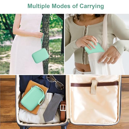 Canboc Carrying Case for Fujifilm X100VI/ X100V/ X100F/ X100S/ X-E5 Digital Camera, Zipper Mesh Pocket fit USB Cable, Green (Case Only) - color: Green