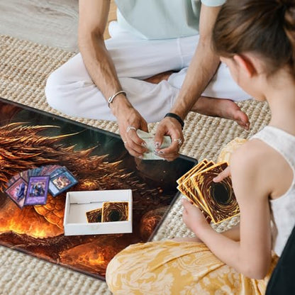 MTG Playmat,Game Play Mat for MTG TCG 24 x 14 inches Cards Game Playmats,Trading Card Game Stitched Play Mats Commander Deck Gaming Desk Mat Card Gameplay Mats,Angry Firedragon - color: Angry Firedragon, size: NO Zone