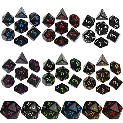 350 Pcs Dice Sets Bulk with Drawstring Bag Polyhedral Dice Sets Multi Role Playing Table Game D4 D6 D8 D10 D% D12 D20 (Mixed Style) - style: Mixed Style