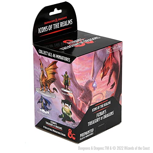 WizKids D&D Icons of The Realms: Fizban's Treasury of Dragons - Booster (Set22) - Contains 4 Miniatures, Pre-Painted, Pre-Assembled, Dungeons & Dragons - style: Booster