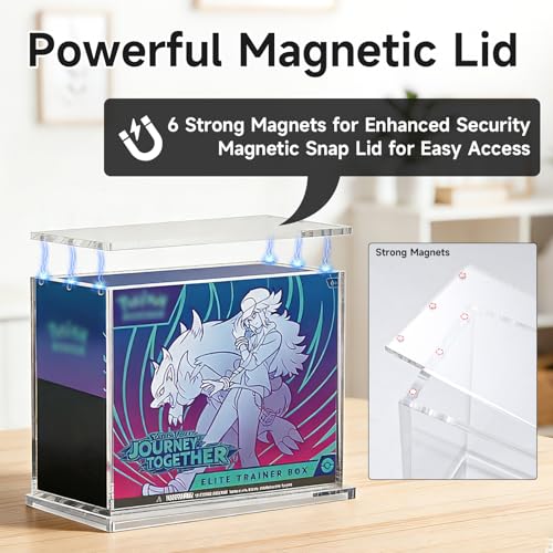 Acrylic Display Case for Elite Trainer Box (ETB) – Stackable Closure Storage Box for Pokemon TCG, Trading Cards, Booster Box – Clear Protector with Locking Lid for Collectible Display & Organizing - size: Elite Trainer Box Case