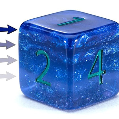 Gake Keeper Games & Dice: Sui Generis Dice - Astral Dragon - Indigo - 7 pc Resin Dice Set, Holographic Glitter, 4 Layers, Role Playing Games Accessory - style: Astral Dragons