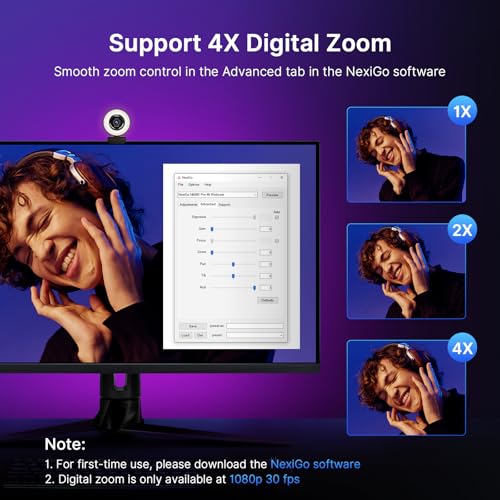 NexiGo N680E Pro 4K Webcam with Ring Light, PDAF Autofocus, 1080p 60FPS, Dual Noise-Canceling Mics, Privacy Shutter, USB Plug-and-Play for Zoom, Teams, Twitch, Google Meet - style: 4K Webcam with Light
