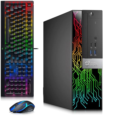 BTO RGB Desktop Computer - Intel Core i7-6700 6th Gen - 16GB DDR4 RAM - 256GB SSD - 500GB HDD - GeForce GTX 1050Ti - RGB Keyboard & Mouse - WiFi - Gaming PC - Windows 11 Pro (Renewed)