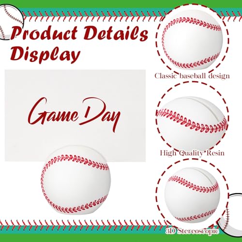 Leinuosen 24 Pcs Resin Baseball Base Centerpieces Place Card Holder Baseball Shaped Table Number Holder Name Place Photo Stand for Sports Events Wedding Party - style: Baseball