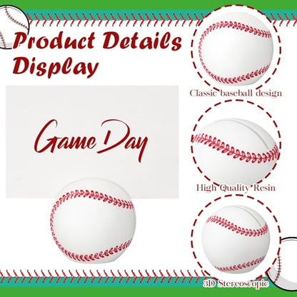 Leinuosen 24 Pcs Resin Baseball Base Centerpieces Place Card Holder Baseball Shaped Table Number Holder Name Place Photo Stand for Sports Events Wedding Party - style: Baseball