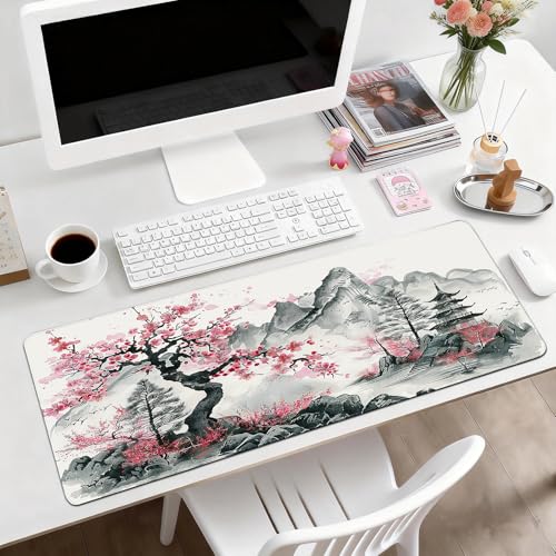 Gaming Mouse Pad, Desk Mat for Keyboard and Mouse, Large Mouse Pad for Desk, Computer Mousepad - color: Japanese Ink Painting