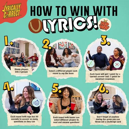 Lyrically Correct '90s & 00s Hip-Hop R&B 90s Nostalgia The OG Music Trivia | '90s & 2000s Hip-Hop & R&B Music Trivia Card Game for Family Game Nights, Parties, Cookouts & Music Lovers