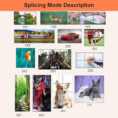4K Seamless Splicing TV Wall Processor - HDMI & DVI Input, 1080P HDMI Video Image Processor with RS232, Support 180Rotate, 1x2 to 3x3 Configurations - color: 3x3 HDMI Video Wall