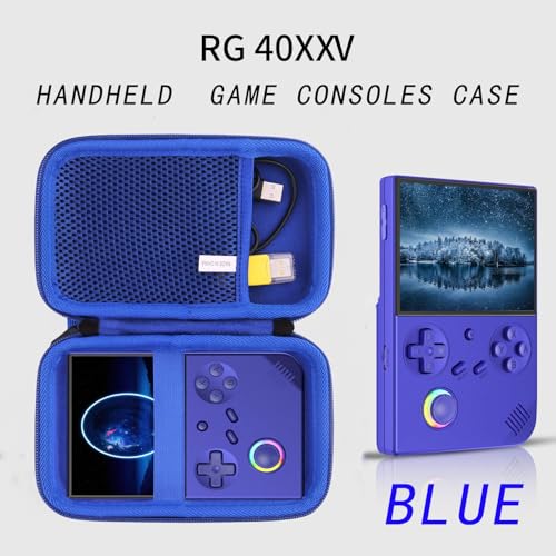 JINMEI Hard EVA Carrying Case Compatible with R36MAX/RG40XX V /RG CubeXX/ RG Cube/ Powkiddy RGB30 4-Inch Handheld Game Console Case (blue) - color: blue