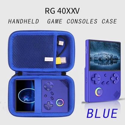 JINMEI Hard EVA Carrying Case Compatible with R36MAX/RG40XX V /RG CubeXX/ RG Cube/ Powkiddy RGB30 4-Inch Handheld Game Console Case (blue) - color: blue