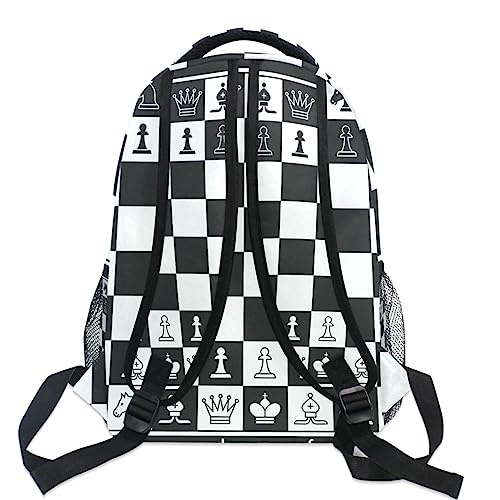 Black White Chess Board Backpack Plaid Bookbag Daypack Travel Hiking Camping School Laptop Bag - color: Multi Pattern 5