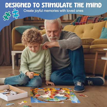 6 Pack 36 Large Piece Puzzles for Dementia Seniors and Elderly Adults, Dementia Activities for Seniors and Alzheimers Activities, Gift for Patients in Nursing Home with 6 Bags (Rural Charm)