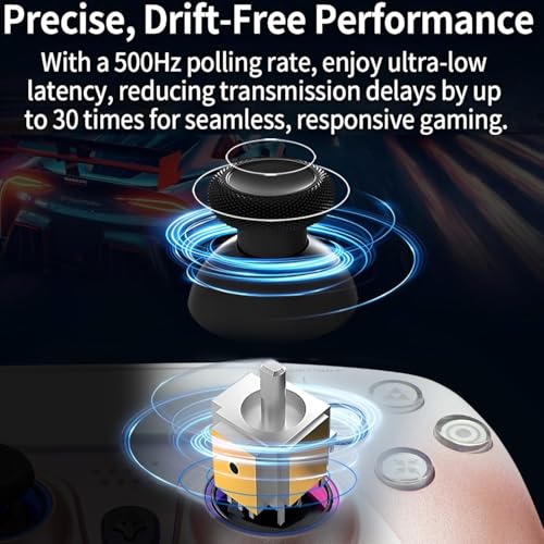 NBCP Wired PS5 Controller, Turbo, Hall-Effect Triggers, Dual Vibration, 6-Axis Gyro, 10ft Cable –Gamepad Compatible with PS5/PS4/PC/Steam – Rose Gold Color - color: Rose Gold