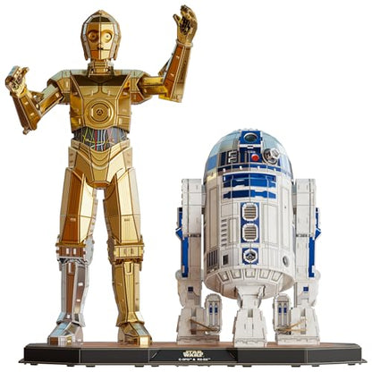 4D Build Star Wars C-3PO & R2-D2 Droid 3D Puzzle Model Kit, Room Display | 416 Premium Cardstock Pieces, No Tools Required, Immersive 3D Building Hobby, Ultimate Collectible Fan Gift For Ages 12+ - style: C-3PO & R2-D2 416 pcs