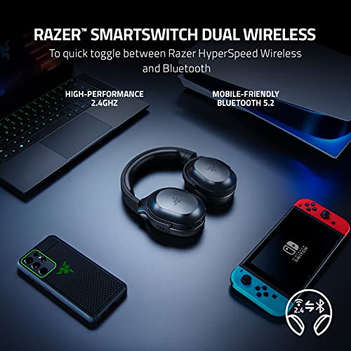 Razer Barracuda X Wireless Gaming & Mobile Headset, Black | 2.4GHz Wireless + Bluetooth, Lightweight, 40mm Drivers, Detachable Mic, 50 Hr Battery - color: Classic Black, size: Standard, style: Barracuda X
