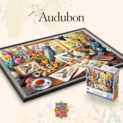 MasterPieces Audubon Jeweled Grace 300 Piece Puzzle - Ezgrip Jigsaw for Adults, Nature Theme, 18"x24" - style: Jeweled Grace