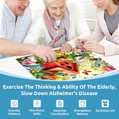 3 Pack 48 Large Piece Puzzles for Seniors, Dementia Alzheimer's Products Activities for Elderly Adults,Alzheimer’s Puzzle Memory Cognitive Games Easy Jigsaw Puzzle Gifts with 3 Storage Bags - style: 48 Large Pieces