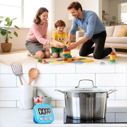 Timer for Kids Teachers Supplies Digital Kitchen Timers for Cooking Large Magnetic Classroom Timer 2Pack-Blue Pink - color: Blue Pink