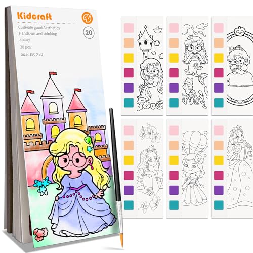 Paint with Water Coloring Books for Kids, Princess Pocket Mess Free Watercolor Painting Kit, Water Color Paint Set Arts and Crafts Gift for Girls Ages 4 5 6 7 8+, Travel Activity Toy - color: Princess2