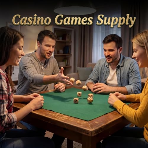 Poen 10 Pcs Wooden Dice Set 30mm 1.18 Inches D6 Large Jumbo 6 Sided Game Dice Bulk with Numbers 1-6 Round for Table Board Games Party Favors (Natural Wood) - color: Natural Wood