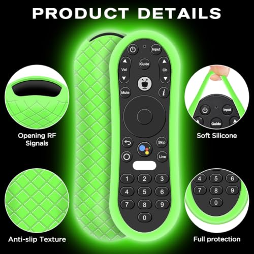 Silicone Case for TiVo Stream 4K Remote, Anti-Slip Shockproof Protective Cover for TiVo Stream Remote Controller Sleeve Protector Skin (Glow Green) - color: Glow Green