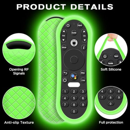 Silicone Case for TiVo Stream 4K Remote, Anti-Slip Shockproof Protective Cover for TiVo Stream Remote Controller Sleeve Protector Skin (Glow Green) - color: Glow Green