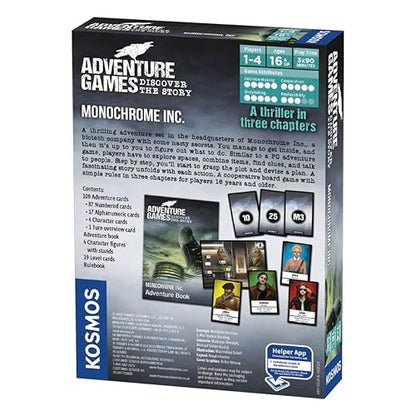 Adventure Games: Monochrome, Inc. - A Kosmos Game from Thames & Kosmos | Collaborative, Replayable Storytelling Gaming Experience for 1 to 4 Players Ages 16+