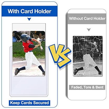 Sooez 100 Soft Card Sleeves&100 Hard Plastic Card Holder Combo, 35PT, 3"x4" | for Trading Card, Baseball Card Protector, Penny Sleeves for Collectible Game Card, Sturdy Standard Size Sports Football Card - size: 100 Hard Sleeves + 100 Penny Sleeves