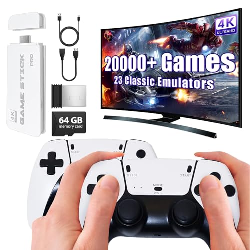 Wireless Retro Gaming Console Classic Retro Game Stick Built-in 23 Emulators 20,000+ Games, 4K HDMI Output and 2.4g Wireless Controller Gamepad, Plug and Retro Play Video Games for TV - color: M15 Console