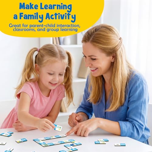 Kasfalci Place Value Dominoes Set Flash Cards, Back to School Supplies, 50 PCS Math Learning Games for Kids, Montessori Counting Toys, Preschool Kindergarten Classroom Must Haves - style: Place Value
