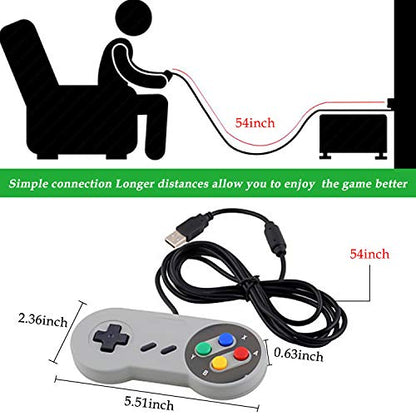 TOOPONE 2 Pack Retro USB Controller Gamepad Joystick, USB PC Super Classic Controller Joypad Gamestick for Windows PC MAC Linux Raspberry Pi 3 Sega Genesis Higan