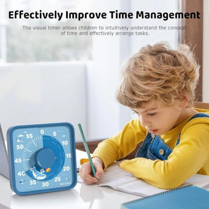 Secura 7.5-Inch 60-Minute Visual Timer for Kids, Magnetic Timer (Blue) - color: Blue