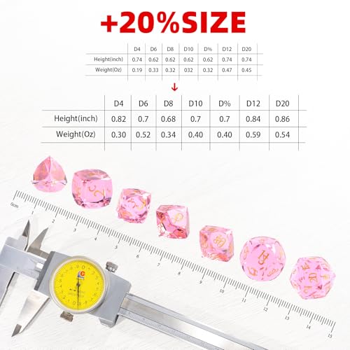 Crystal Amethyst Polyhedral Dice Set for DND (7-Piece) - Hand-Polished Gemstone Gaming Dice for Dungeons and Dragons & Tabletop RPGs, with Gift Case - color: Sj-001
