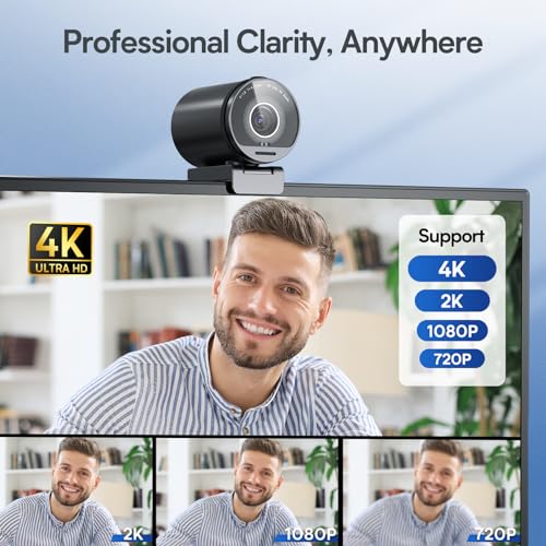 EMEET SmartCam S800 4K Webcam for Streaming, 1/2'' Sensor, Supports HDR | PDAF&TOF Dual-autofocus, 1080P@60fps, 2 Noise-Cancelling Mics, 40°-73° FOV, Perfect for Live Streaming & Online Meetings - style: S800 1/2" Sensor Dual Autofocus