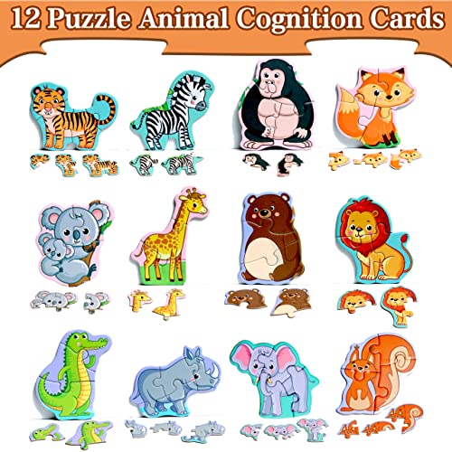Magnetic Puzzles for Kids Ages 3-5, Travel Toddler Animal Puzzle Toy | Refrigerator Magnet Game for Ages 4-6, Learning & Birthday Gift for Boys, Car Airplane Road Trip Quiet-Time Activity Toys - style: Animal