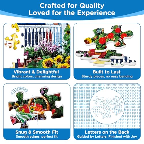 500 Pieces Garden Puzzle for Adults, Memaw's Helpers Jigsaw Puzzle, Beautiful Landscapes Puzzle for Adults Teens Seniors, Recycled Cardboard Puzzle with Letters on Back, Fun Family Game Birthday Gift - style: Memaw's Helpers