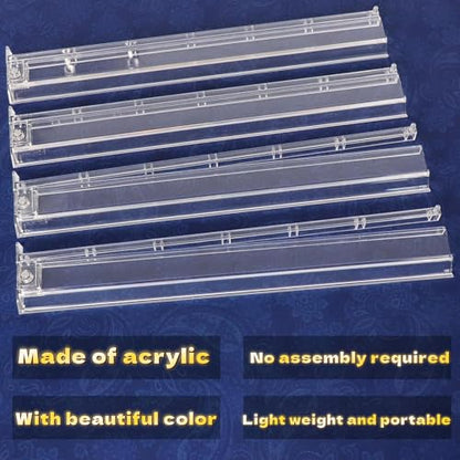 4-Piece Transparent Mahjong Racks with Pushers Set – One-Piece Mahjong Racks & Pushers, Classic American Mahjong Tile Game Accessories, Rotating Mah Jongg Accessories for Smooth Play